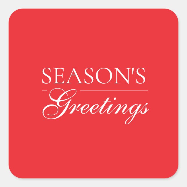 Pegatina Cuadrada Happy New Year Merry Christmas Holiday Season (Anverso)