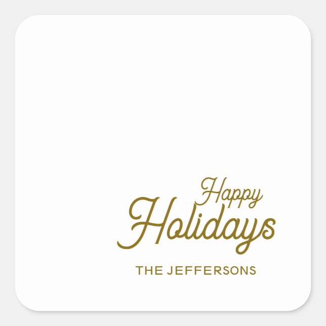 Pegatina Cuadrada Happy New Year Merry Christmas Seasonal Family (Anverso)