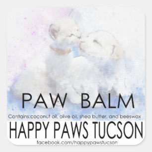 Pegatina Cuadrada Happy Paws Square