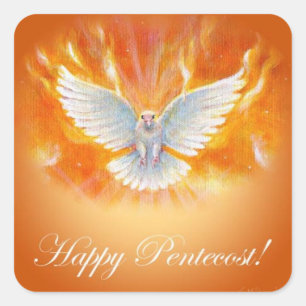 Pegatina Cuadrada Happy Pentecost de Jenny McLaughlin