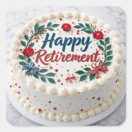 Pegatina Cuadrada Happy Retirement