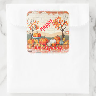Pegatina Cuadrada Happy Thanksgiving Popular Beautiful Fall