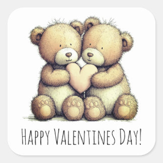 Pegatina Cuadrada Happy Valentine’s Day stickers