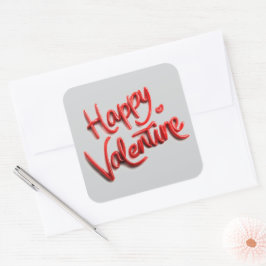 Pegatina Cuadrada Happy Valentine Stickers for Cards & Gifts