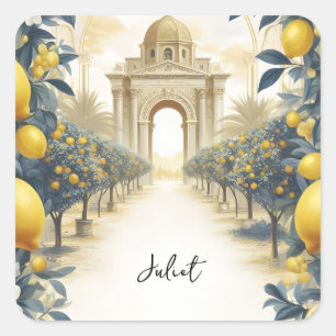 Pegatina Cuadrada Harch Food Fun Fruit Lime Lemon Bridal Ducha
