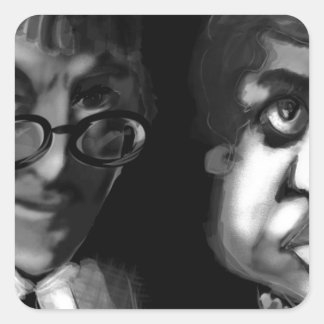 Pegatina Cuadrada Hardy y Ramanujan Happy Pi Day
