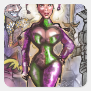 Pegatina Cuadrada Harlequin