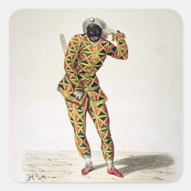 Pegatina Cuadrada Harlequin (Anverso)