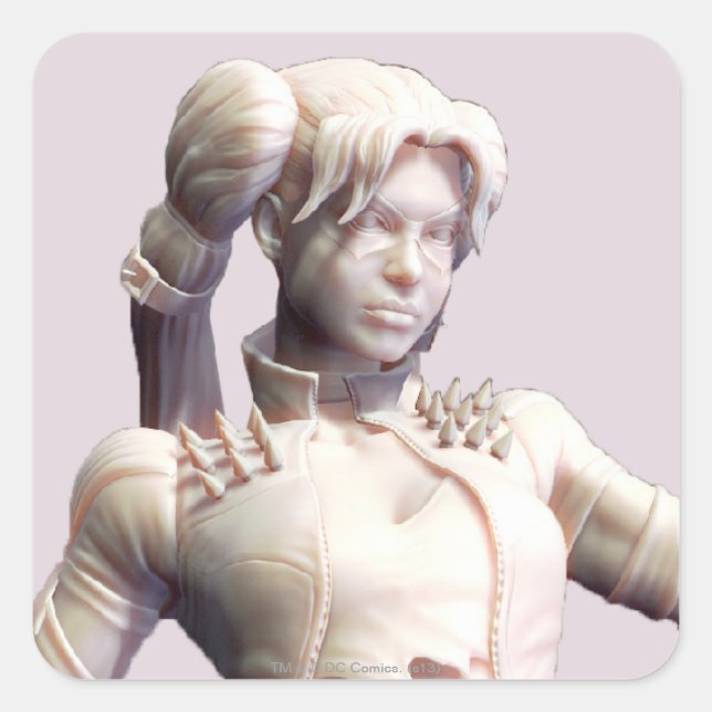 Pegatina Cuadrada Harley Quinn Alternativa 2 (Anverso)
