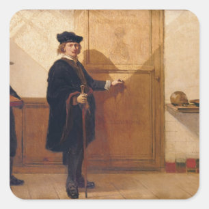 Pegatina Cuadrada Harmensz van Rijn Rembrandt (1606-69) que golpea