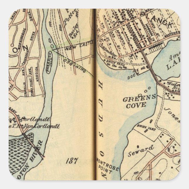 Pegatina Cuadrada Harmon Park, Nueva York (Anverso)