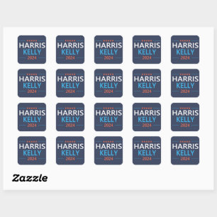 Pegatina Cuadrada Harris Kelly 2024 Kamala Harris Demócrata