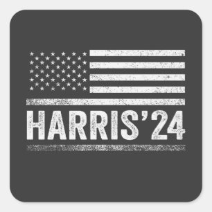 Pegatina Cuadrada Harris por la elección del presidente demócrata es