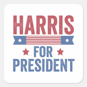 Pegatina Cuadrada Harris por las elecciones presidenciales demócrata