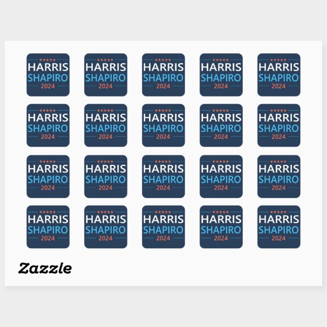 Pegatina Cuadrada Harris Shapiro 2024 (Hoja)