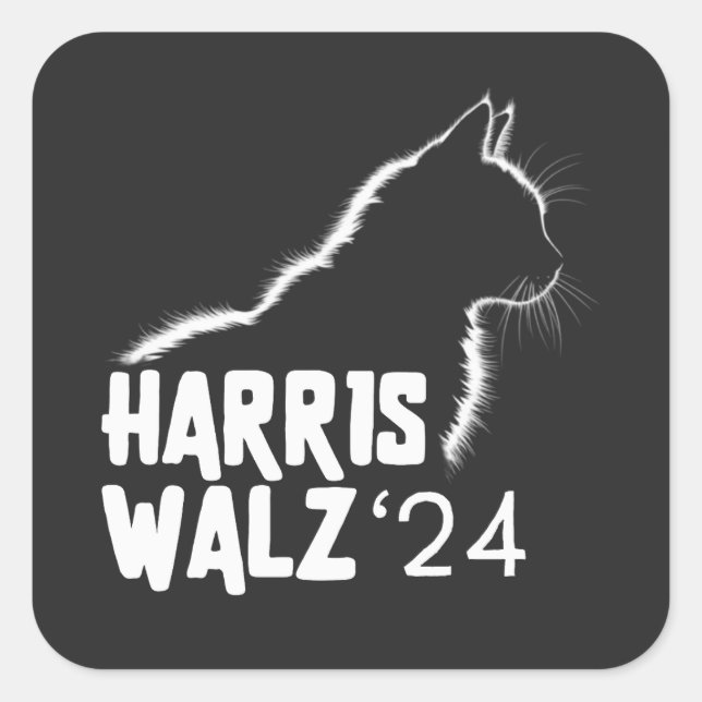 Pegatina Cuadrada Harris Walz 2024 (Anverso)