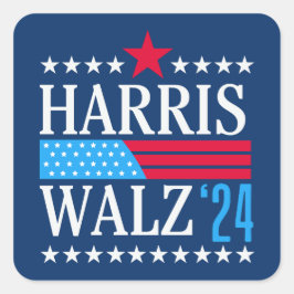 Pegatina Cuadrada Harris Walz 2024