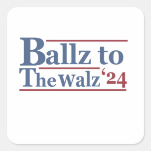 Pegatina Cuadrada Harris Walz 2024 Elecciones Kamala Tim Waltz Améri