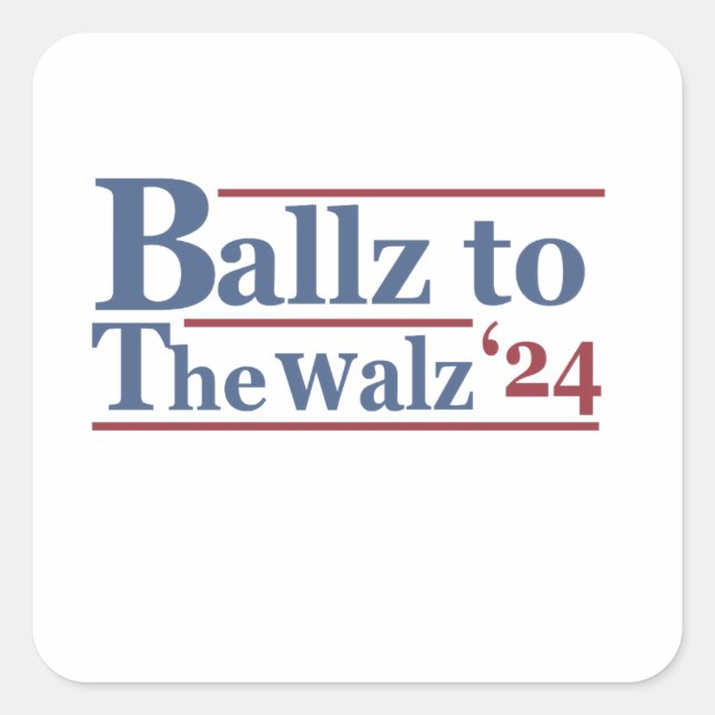 Pegatina Cuadrada Harris Walz 2024 Elecciones Kamala Tim Waltz Améri (Anverso)