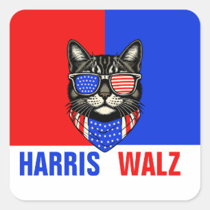 Pegatina Cuadrada Harris Walz 2024 Obviamente