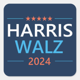 Pegatina Cuadrada Harris Walz 2024 para presidente