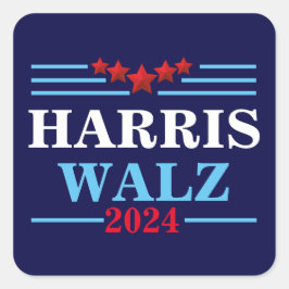 Pegatina Cuadrada Harris Walz 2024 Presidente - Tim Walz