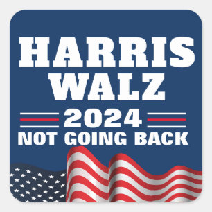 Pegatina Cuadrada Harris Walz 2024 Vote Demócrata