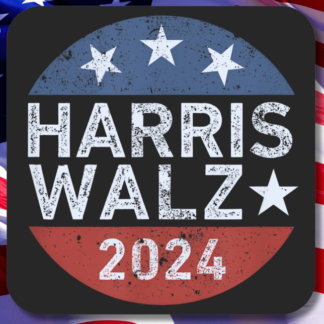 Pegatina Cuadrada Harris Walz Waltz (Subido por el creador)
