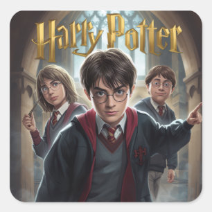 Pegatina Cuadrada harry potter
