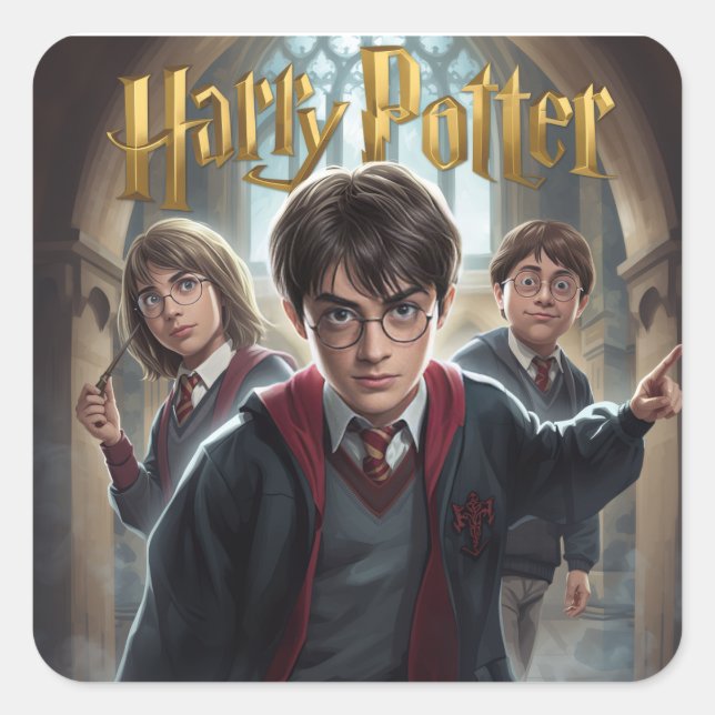 Pegatina Cuadrada harry potter (Anverso)