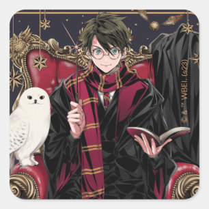 Pegatina Cuadrada HARRY POTTER™   Anime HARRY POTTER™ Sentado