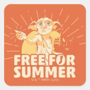 Pegatina Cuadrada HARRY POTTER™   Dobby Libre Para Verano