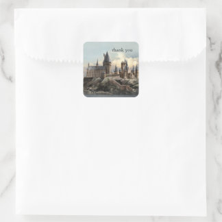 Pegatina Cuadrada Harry Potter | Hogwarts Baby Shower Gracias