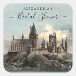 Pegatina Cuadrada Harry Potter | Hogwarts Castle Bridal Shower