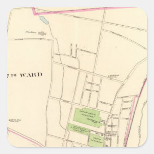 Pegatina Cuadrada Hartford, Norte