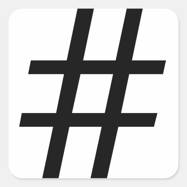 Pegatina Cuadrada Hashtag Sticker (Anverso)