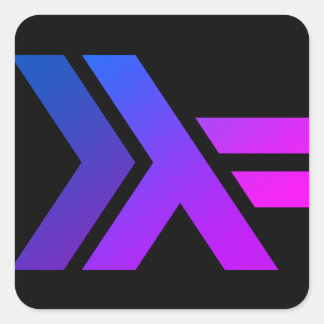 Pegatina Cuadrada Haskell Logotype
