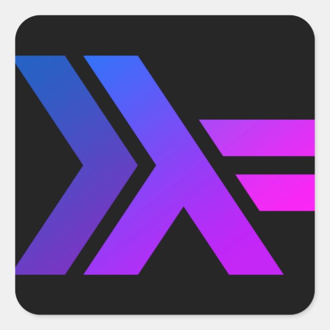 Pegatina Cuadrada Haskell Logotype (Anverso)