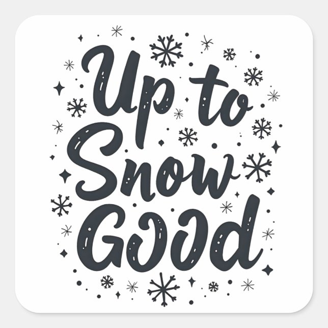 Pegatina Cuadrada Hasta nieve, buenos Navidades divertidos de copo d (Anverso)