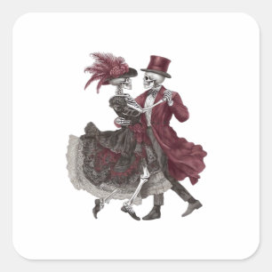 Pegatina Cuadrada Hasta que la muerte nos separe - Pareja de esquele