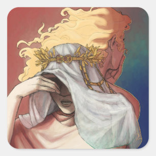 Pegatina Cuadrada Hasta que tengamos rostros - Oruales y psiquis