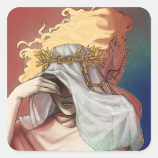 Pegatina Cuadrada Hasta que tengamos rostros - Oruales y psiquis