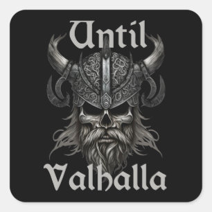 Pegatina Cuadrada Hasta Valhalla