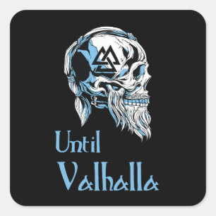 Pegatina Cuadrada Hasta Valhalla