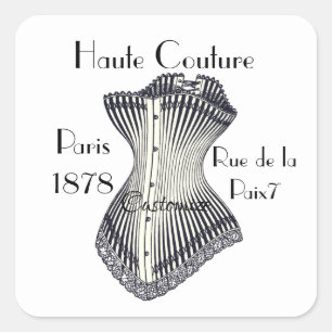 Pegatina Cuadrada Haute Couture Corset Thunder_Cove