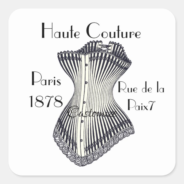 Pegatina Cuadrada Haute Couture Corset Thunder_Cove (Anverso)