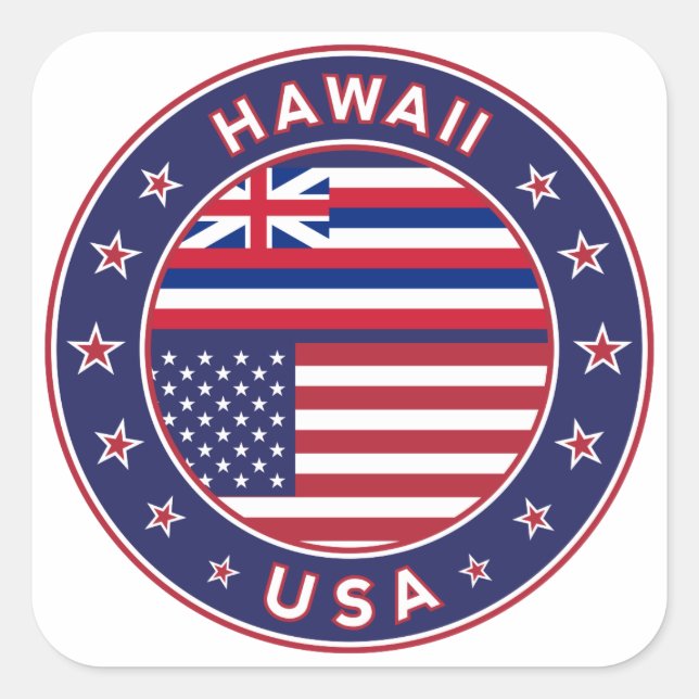 Pegatina Cuadrada Hawaii sticker, Hawaii, USA (Anverso)