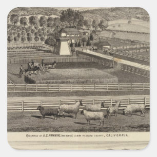 Pegatina Cuadrada Hawkins, residencias de Mayes