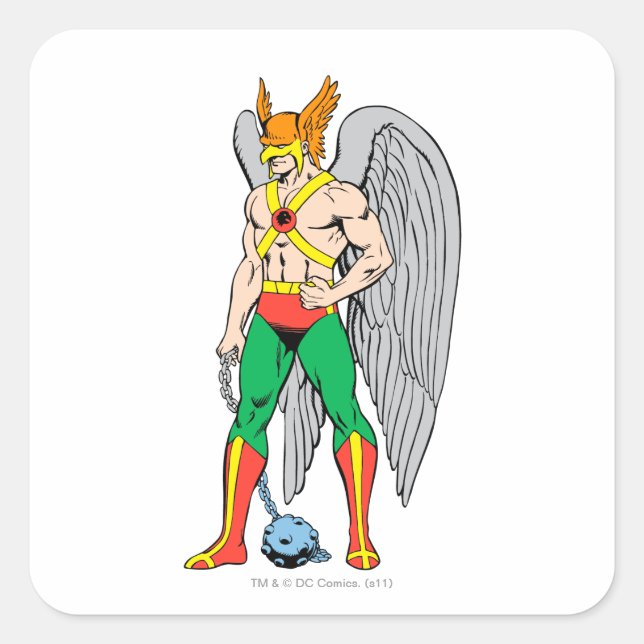 Pegatina Cuadrada Hawkman Standing Pose (Anverso)