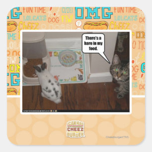 Pegatina Cuadrada Hay liebres en mi comida